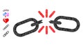 Vector Polygonal Chain Fail Icon and Additional Icons