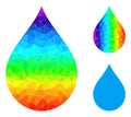 Vector Polygonal Drop Icon with Spectral Colored Gradient