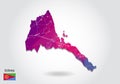Vector polygonal eritrea map. Low poly design. map made of triangles on white background. geometric rumpled triangular low poly