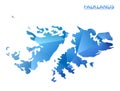 Vector polygonal Falklands map.