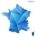 Vector polygonal France map.