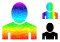 Vector Polygonal Guy Icon with Spectral Colored Gradient Royalty Free Stock Photo