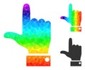Vector Polygonal Hand Pointer Up Icon with Spectrum Gradient Royalty Free Stock Photo