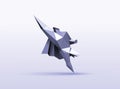 Vector polygonal illustration of flying super hero character