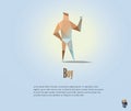 Vector polygonal illustration of naked man, modern low poly object, origami style boy character,