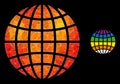 Vector Polygonal LGBT Globe Icon with Flame Gradient