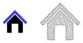 Vector Polygonal Mesh Home and Flat Icon Royalty Free Stock Photo