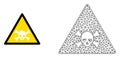 Vector Polygonal Mesh Skull Toxic Warning and Flat Icon