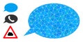 Vector Polygonal Message Cloud Icon with Similar Icons Royalty Free Stock Photo