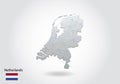 Vector polygonal Netherlands map. Low poly design. map made of triangles on white background. geometric rumpled triangular low