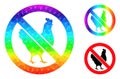 Vector Polygonal No Chicken Icon with Spectrum Gradient