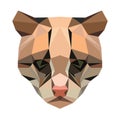 Vector polygonal ocelot isolated on white.