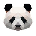 Vector polygonal panda isolated on white.