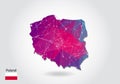 Vector polygonal Poland map. Low poly design. map made of triangles on white background. geometric rumpled triangular low poly