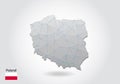 Vector polygonal Poland map. Low poly design. map made of triangles on white background. geometric rumpled triangular low poly