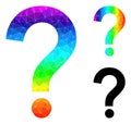 Vector Polygonal Query Sign Icon with Rainbow Gradient