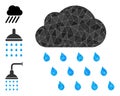 Vector Polygonal Rain Cloud Icon with Bonus Icons Royalty Free Stock Photo