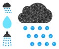 Vector Polygonal Rain Cloud Icon with Similar Icons Royalty Free Stock Photo