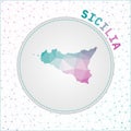 Vector polygonal Sicilia map.