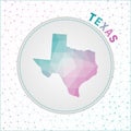 Vector polygonal Texas map.
