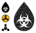 Vector Polygonal Toxic Liquid Drop Icon with Bonus Icons