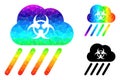 Vector Polygonal Toxic Rain Icon with Rainbow Gradient