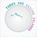 Vector polygonal Turks and Caicos Islands map.