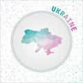 Vector polygonal Ukraine map. Royalty Free Stock Photo