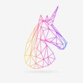 Vector polygonal unicorn illustration. Royalty Free Stock Photo