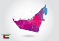 Vector polygonal United Arab Emirates map. Low poly design. map made of triangles on white background. geometric rumpled