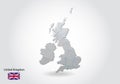 Vector polygonal United Kingdom map. Low poly design. map made of triangles on white background. geometric rumpled triangular low