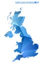 Vector polygonal United Kingdom map.