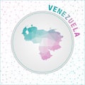 Vector polygonal Venezuela map. Royalty Free Stock Photo