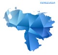 Vector polygonal Venezuela map. Royalty Free Stock Photo