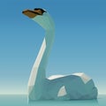Vector polygonal white swan on the water Royalty Free Stock Photo