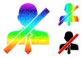 Vector Polygonal Wrong Clerk Icon with Spectrum Gradient
