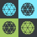 Vector Polyhedron Flat Design Pop-art Colour Set Illustration