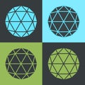 Vector Polyhedron Flat Design Pop-art Colour Set Illustration