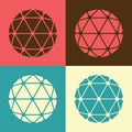 Vector Polyhedron Flat Design Set Illustration