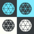 Vector Polyhedron Hexagon Ball Flat Design Set Illustration