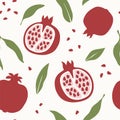 Vector pomegranate design. Abstract seamless pattern with pomegranates Royalty Free Stock Photo
