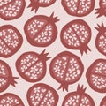 Vector pomegranate seamless pattern. Royalty Free Stock Photo