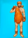 Vector pop art caveman, ice age concept