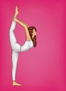 Vector pop art girl doing gymnastics or yoga Royalty Free Stock Photo