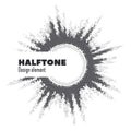 Vector pop art halftone logo circle design