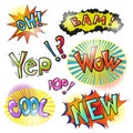 Vector pop art modern patches and speech bubbles Royalty Free Stock Photo