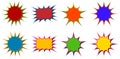 Vector pop art starburst abstract cartoon speech bubbles