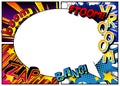 Vector pop-art style comic book page template background Royalty Free Stock Photo