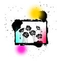 Vector poppies silhouette on bright beautiful