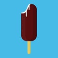 Vector popsicle with white cream. Yummy. Ice cream in flat style. Royalty Free Stock Photo